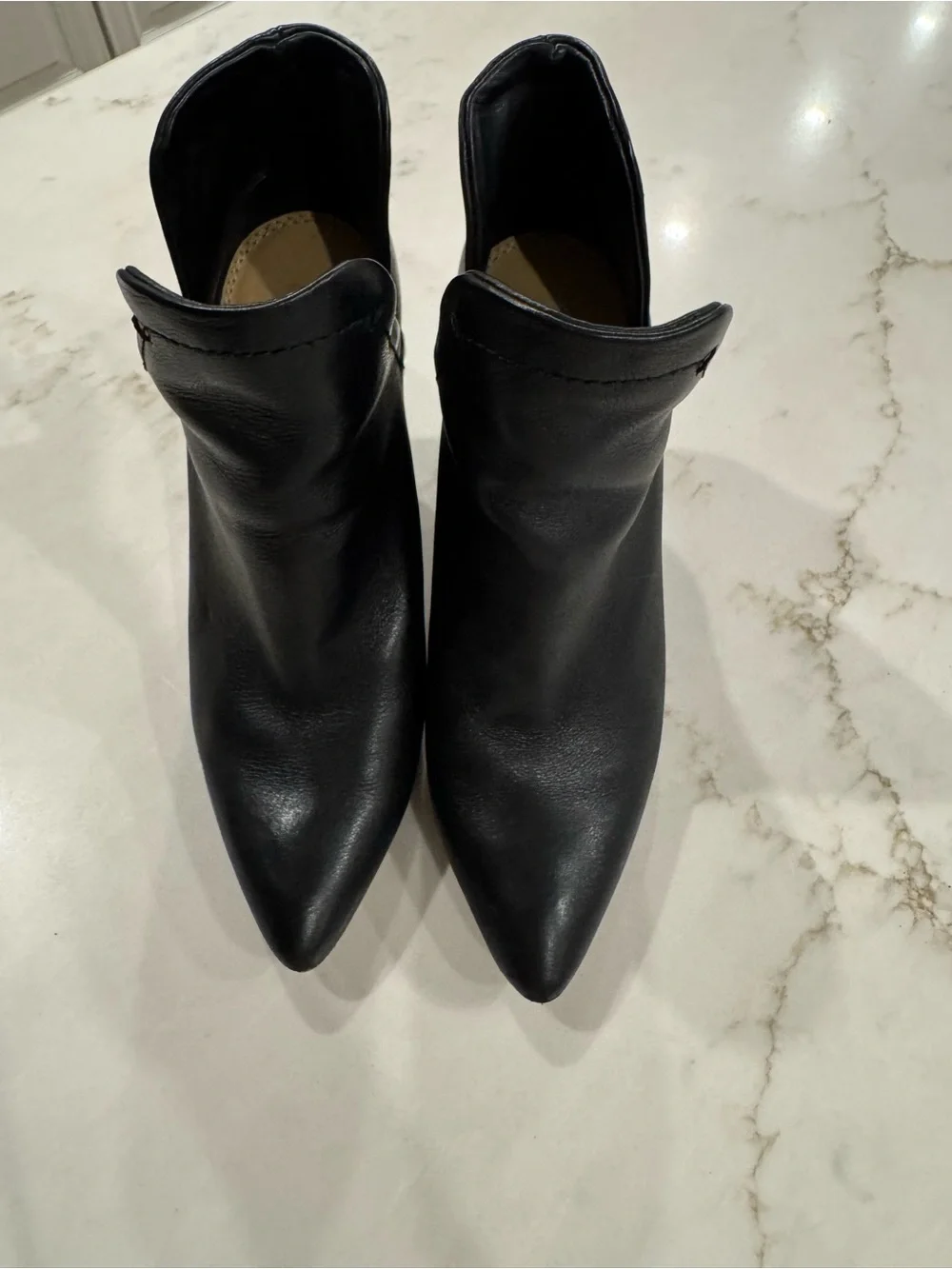 Splendid brand black Leather Pointed Heel Ankle Boot
